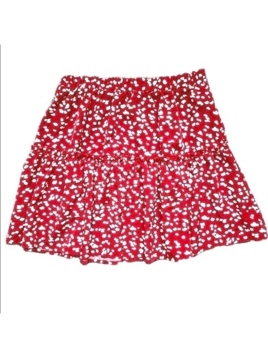 SHEIN Dresses & Skirts - Polka Dot Tiered Ruffle Miniskirt Summer Flowy Coquette Boho Red White Small